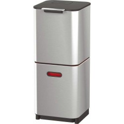 Poubelle à tri sélectif acier inox 2x20l