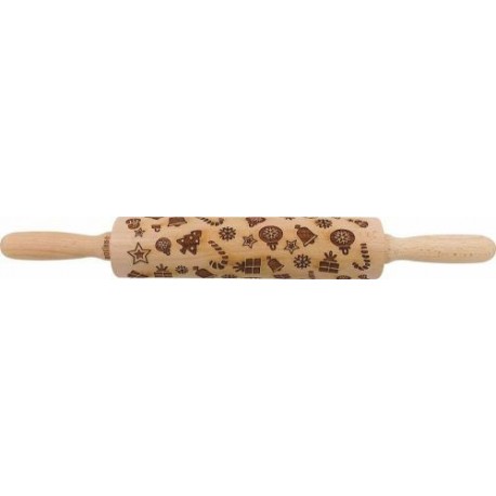 Rouleau à décoration bois Noël 20 cm