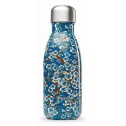 Bouteille isotherme bleue à fleurs 26cl