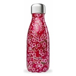 Bouteille isotherme rouge à fleurs 26 cl