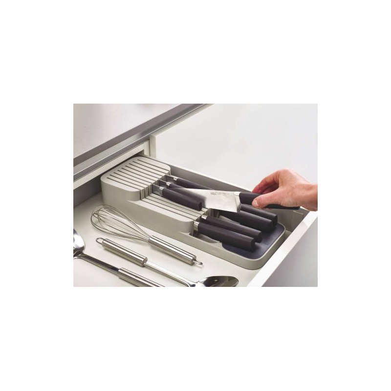 Range couteaux pour tiroir gris 39.5x14x7cm