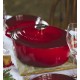 Cocotte fonte signature ovale cerise 40 cm