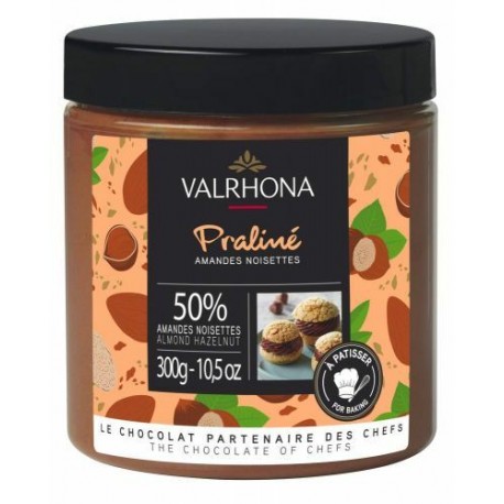 Pâte de praliné Valrhona amande noisette 50% 300 g