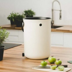 Poubelle de compostage couvercle et anses Compost - crème – Decoclico