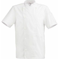 Veste polycoton m. courtes blanche t4