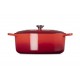 Cocotte fonte signature ovale cerise 35 cm