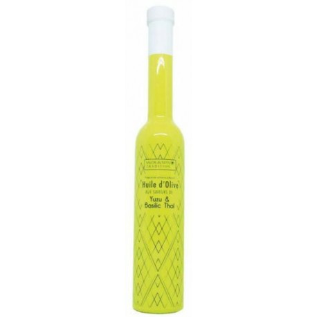 Huile d'olive saveur yuzu et basilic 20 cl