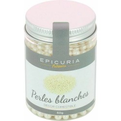 Perles nacrées blanches en sucre Epicuria 60 g