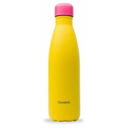Bouteille isotherme jaune bouchon rose 50 cl