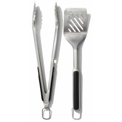 Set de 2 ustensiles pour barbecue, spatule + pince de service