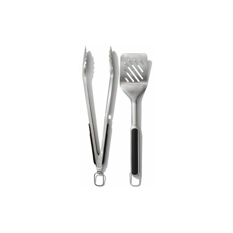 Set de 2 ustensiles pour barbecue, spatule + pince de service