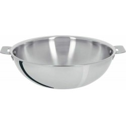 Wok inox Cristel Casteline 24 cm poignée amovible