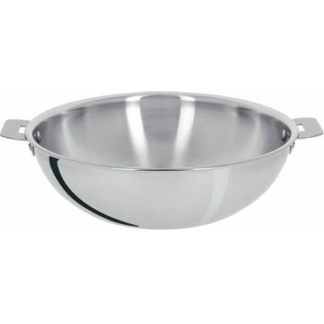 Wok inox Cristel Casteline 24 cm poignée amovible