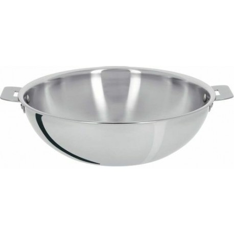 Wok inox Cristel Casteline 28 cm poignée amovible
