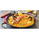 Plats à paella et socca