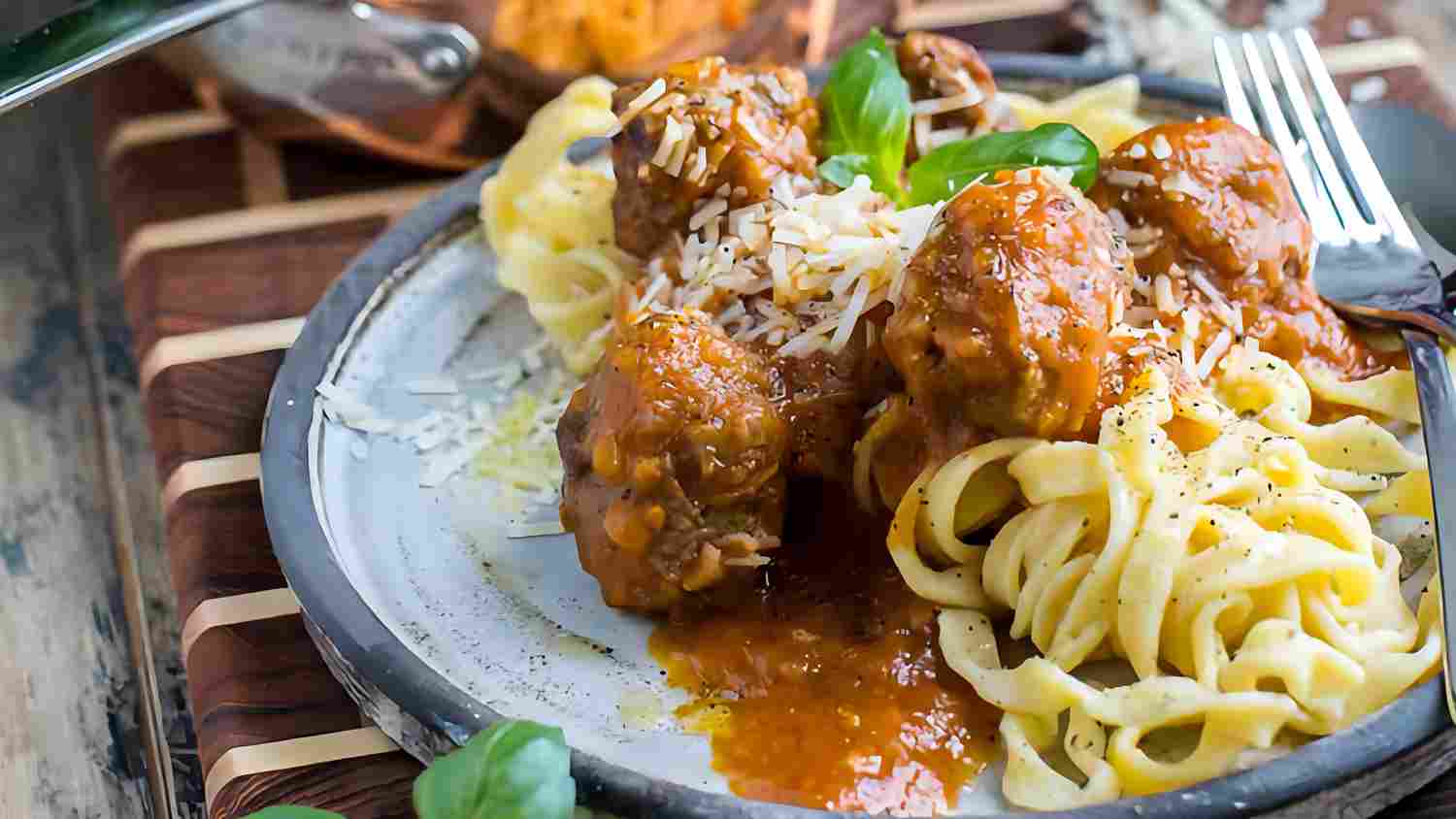 Fettuccine et polpette
