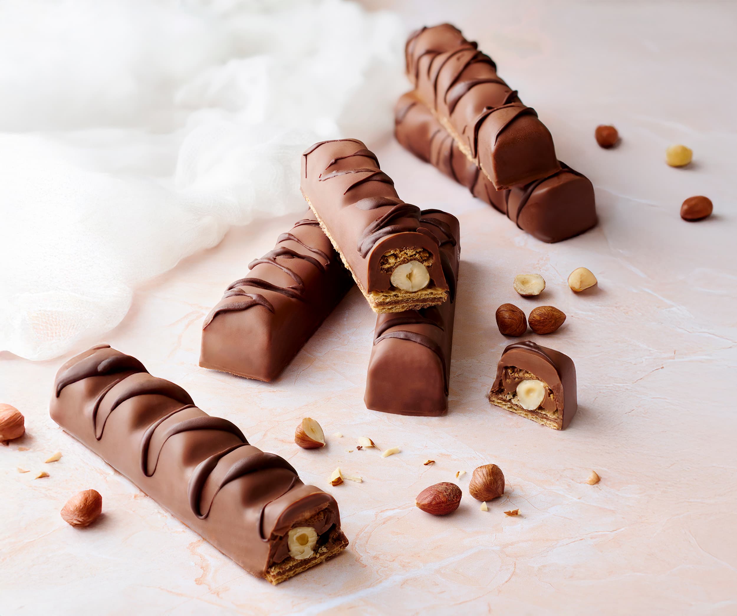barres au chocolat et pâte à tartiner