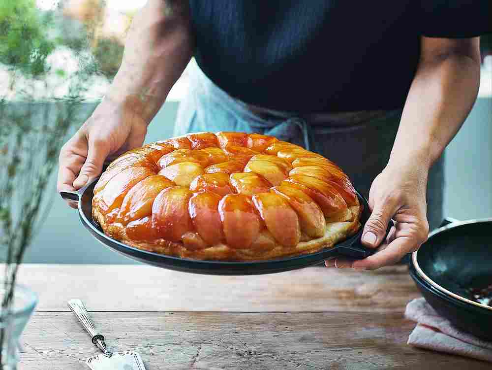 Tarte tatin aux mangues caramélisées et citron vert