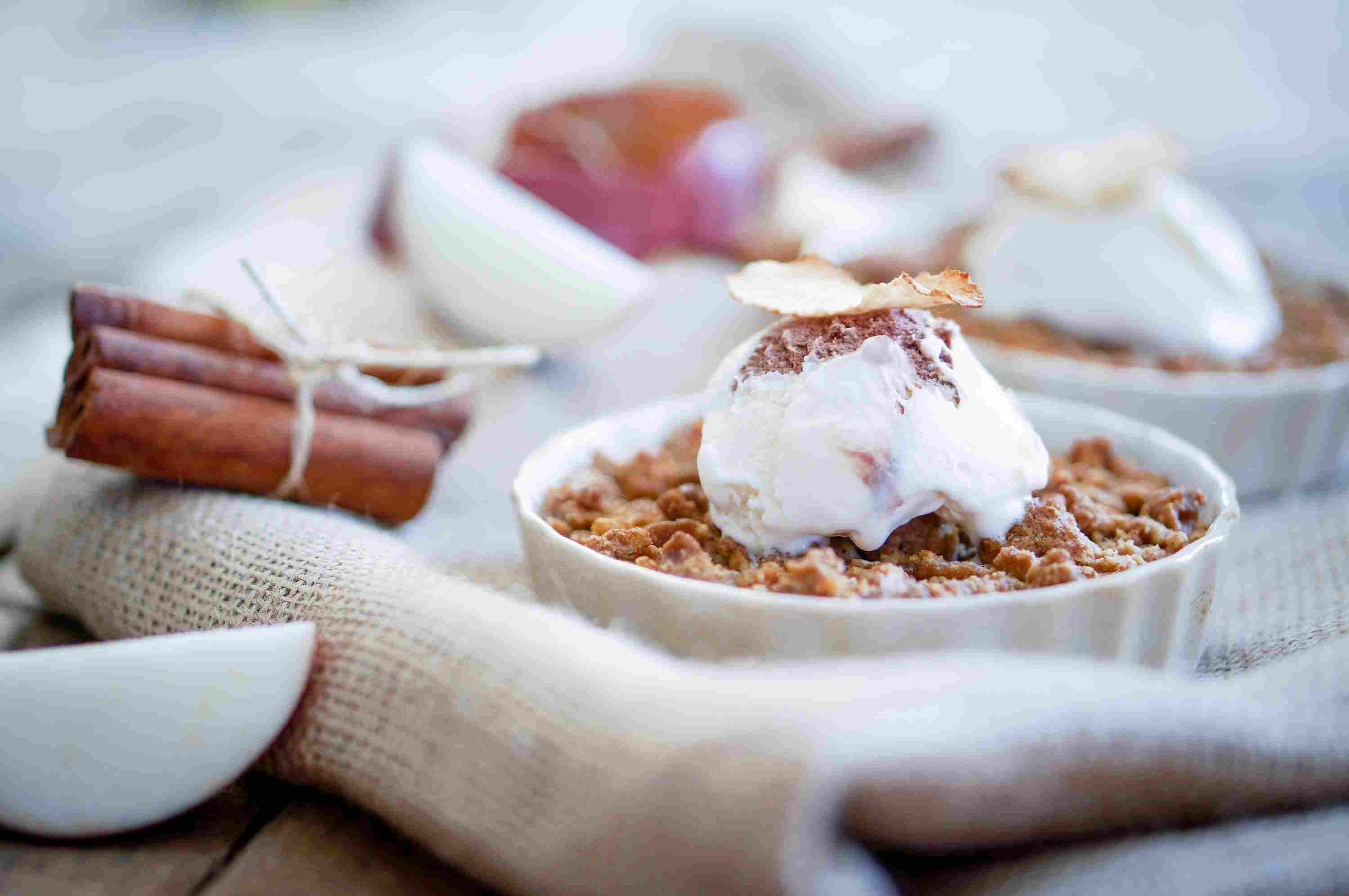 Crème glacée de crumble aux pommes