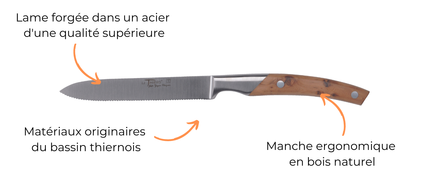Couteau à pain Le Thiers manche en bois d'olivier